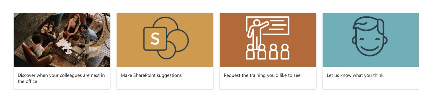 Example of using SharePoint quicklinks with on-brand imagery