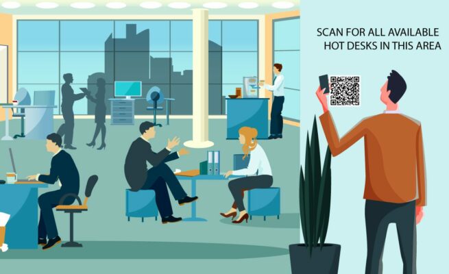 QR code desk booking system Microsoft365